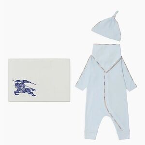 Burberry Baby Boy's 3-Piece Stretch Cotton Gift Set 3M New with Tags